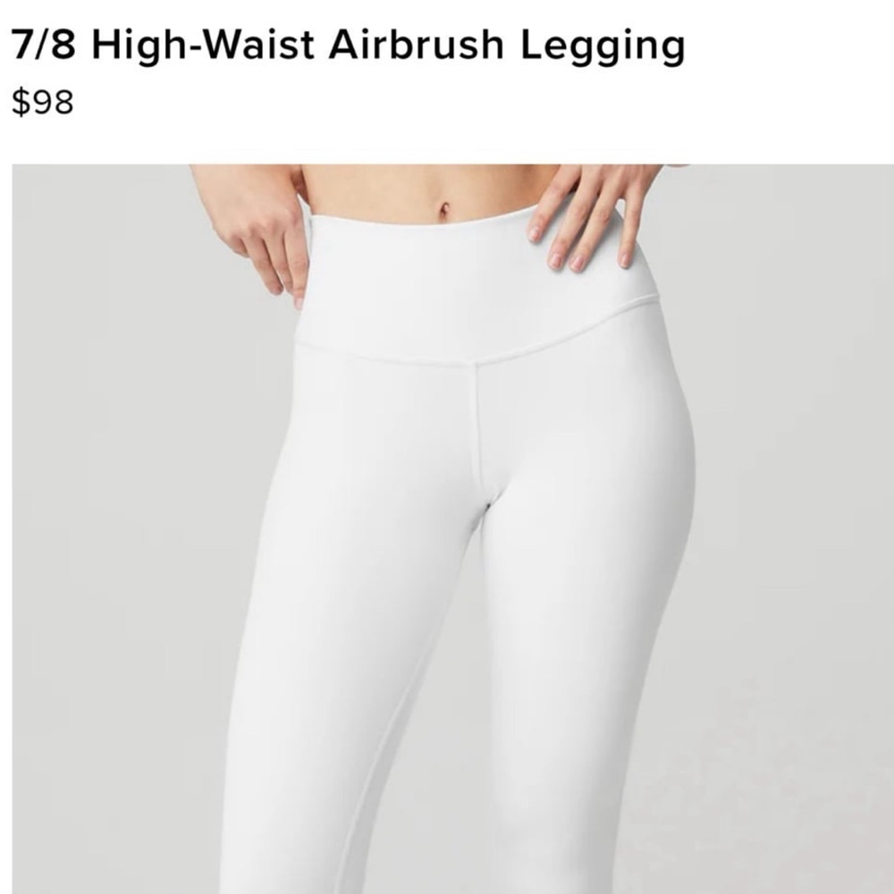 Alo 7/8 High-Waist Airbrush Legging (XS in White)